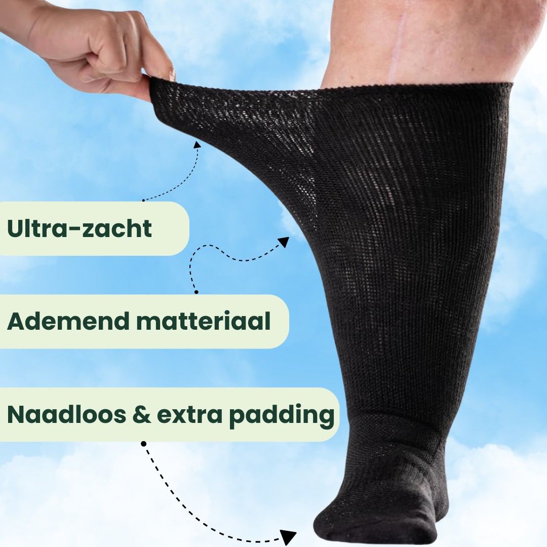Zwart | Super-Stretch™ Diabetische Sokken